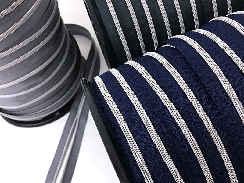 Reissverschluss endlos, metallisiert Silber, Dunkelgrau – Bild 2