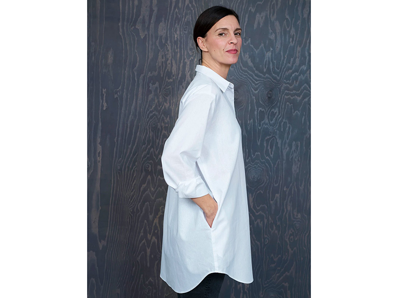 Reststück!!! 0,45m Popeline Papertouch, Sky – Bild 3