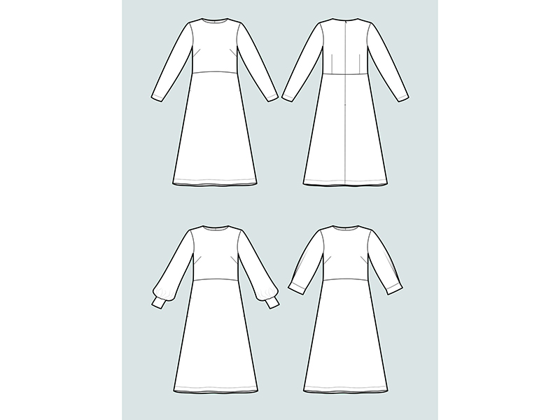 Assembly Line, Multi-Sleeve Midi Dress, XL-3XL – Bild 4