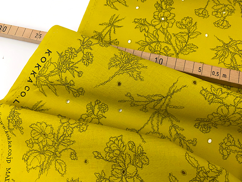 Kokka Embroidery Lawn, Ocker – Bild 2