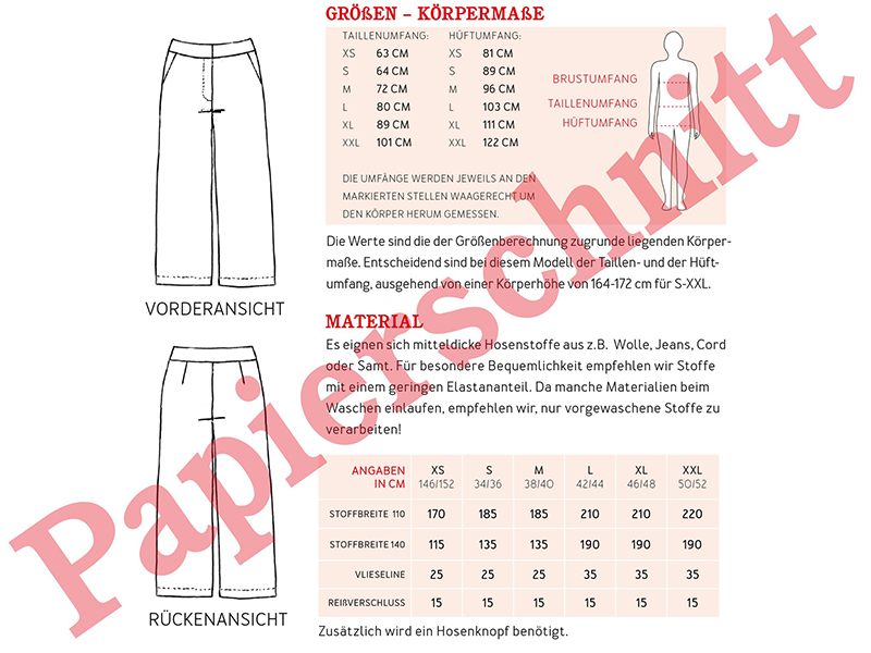 Schnittmuster Frau Ilse, Culotte, studioschnittreif – Bild 2