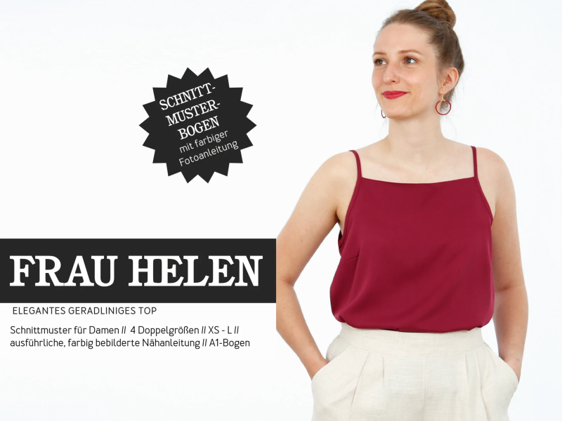 Schnittmuster Frau Helen, geradliniges Trägertop, studioschnittreif