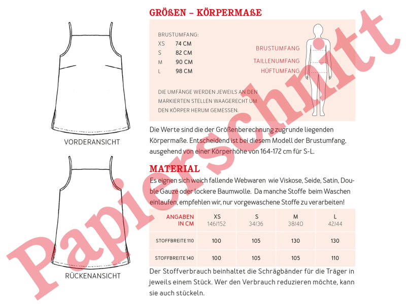 Schnittmuster Frau Helen, geradliniges Trägertop, studioschnittreif – Bild 2