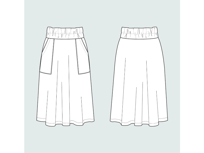 Assembly Line, Elastic Waist Maxi Skirt, Gr. XL-3XL – Bild 3