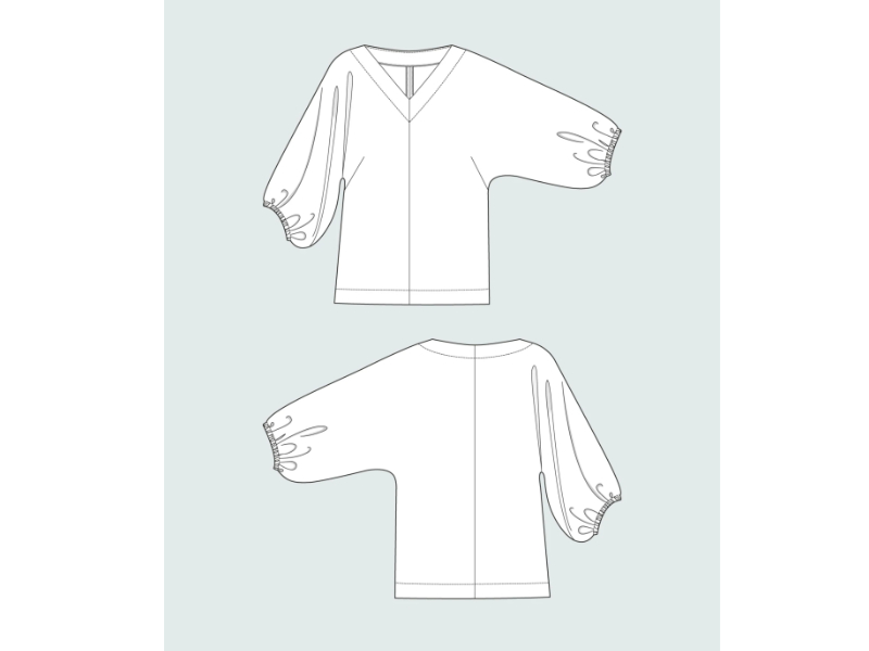 Assembly Line, V-Neck Cuff Top, Gr. XL-3XL – Bild 3