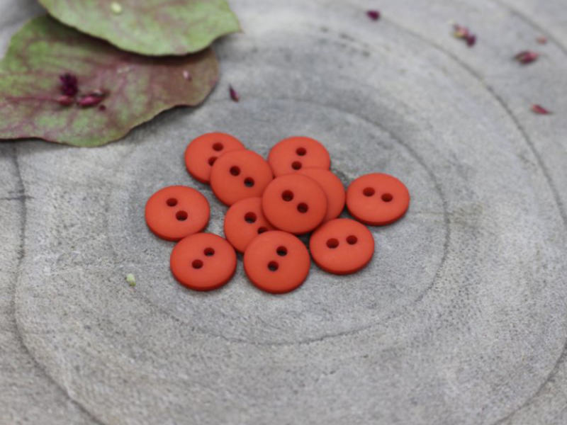 Atelier Brunette Knopf "Classic Matte", 10mm, Tangerine