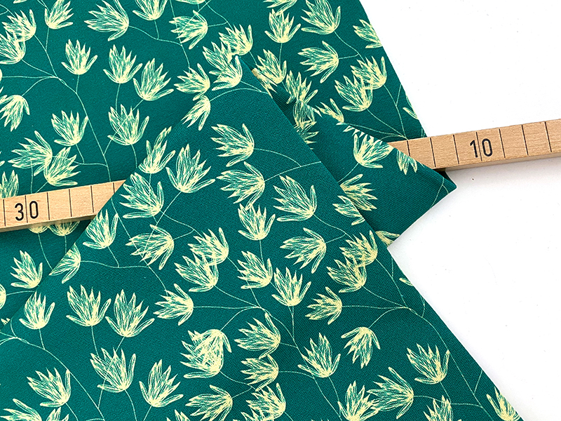 Baumwollterry Blätter, Grün Gelb