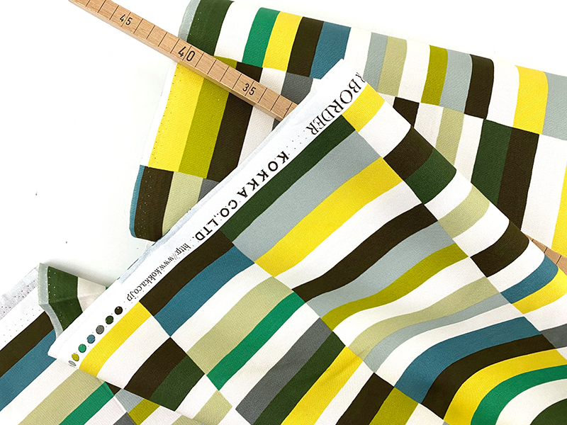 Kokka "Border Border" grün, BW Canvas