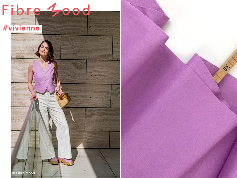 Woven Cotton Twill Stone Washed, Chinese Red, Fibre Mood