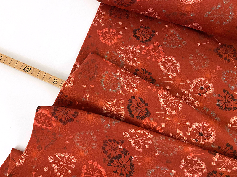 Baumwolljersey Pusteblumen rost – Bild 2