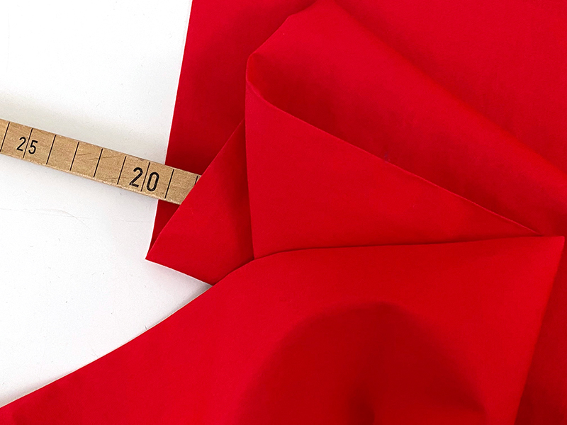 Reststück!!! 1,15m Popeline Papertouch washed Stretch, Rot