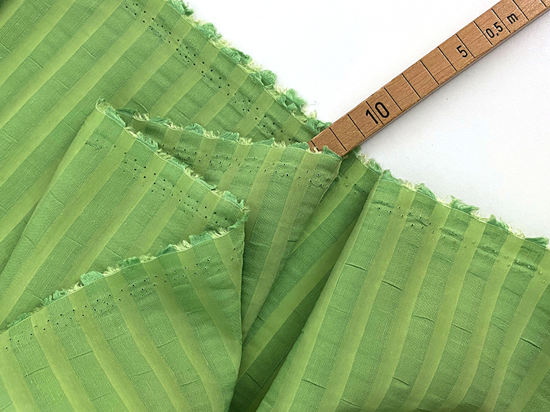 Reststück!!! 0,65m Woven Linen Viskose Stripes Grün, Fibre Mood – Bild 2