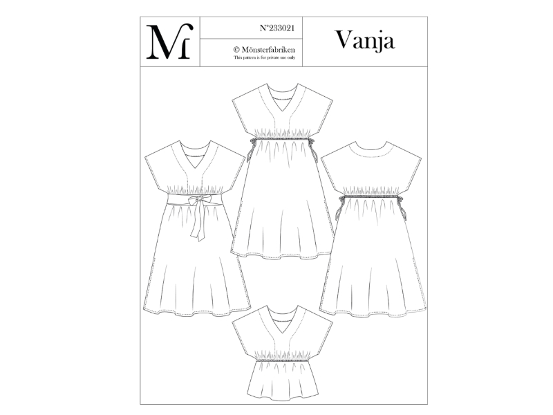 Monsterfabriken Vanja Dress und Shirt, Gr. XS-3XL (80-116)