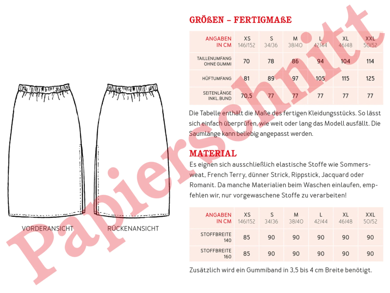Schnittmuster Frau Irma, schlanker Sweatrock mit Schlitz, studioschnittreif – Bild 3