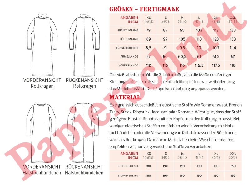 Schnittmuster Frau Nora, gerades Kleid mit Schlitz, studioschnittreif – Bild 3