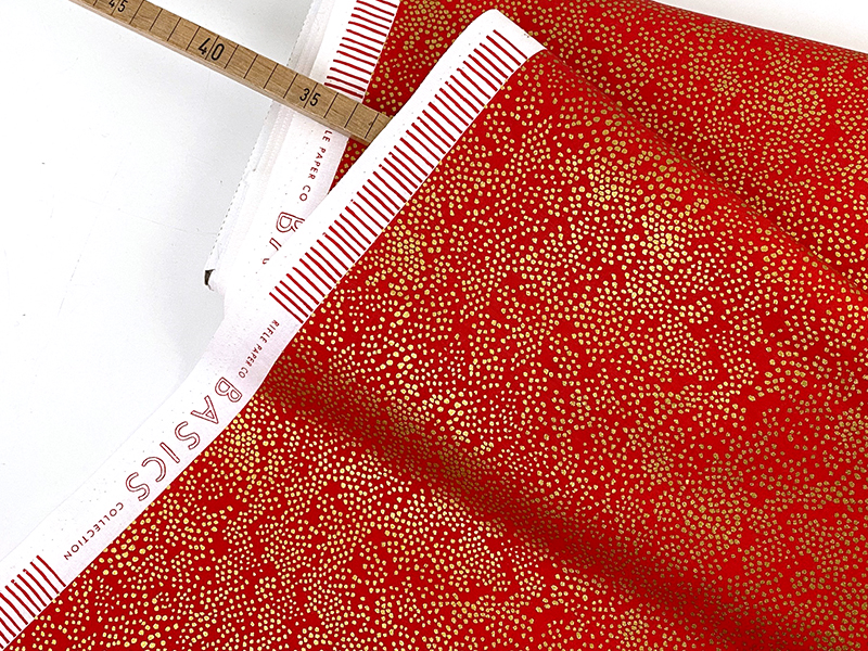 Rifle Paper - Menagerie Champagne Red Metallic, Cotton and Steel