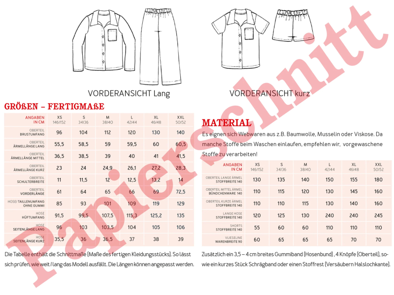 Schnittmuster Frau Hilda, Pyjama für das ganze Jahr – Bild 2