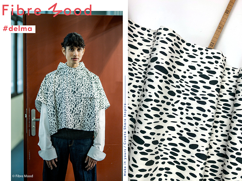 Reststück!!! 1,50m Woven Cotton Trench Abstract Dots, Fibre Mood