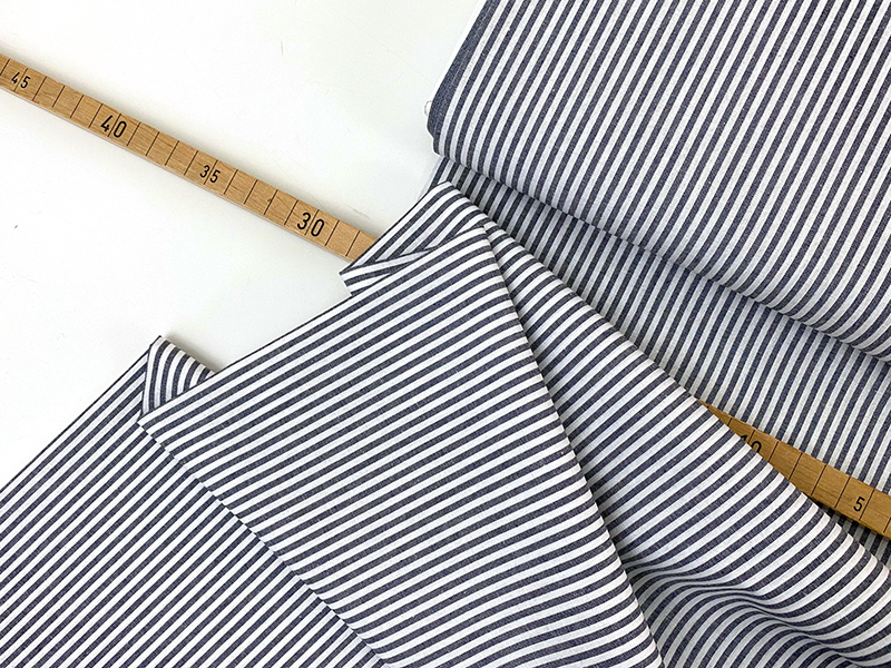 Yarn Dyed Poplin Streifen, Navy – Bild 2