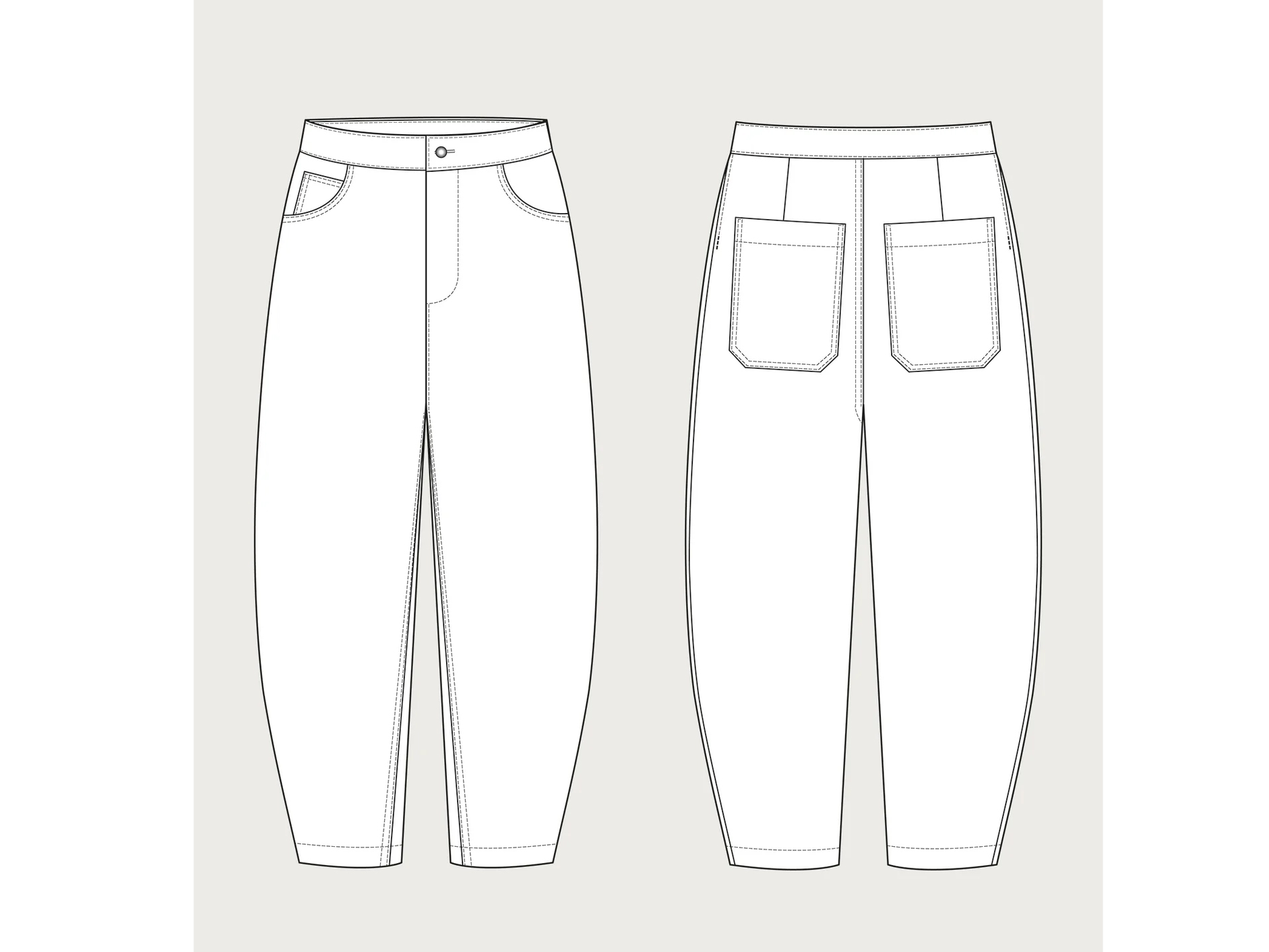 Assembly Line, Barrel Leg Trousers, Gr. XS-L – Bild 3