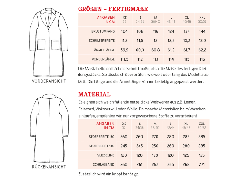 Schnittmuster Frau Shira, Sommermantel mit Reverskragen – Bild 3