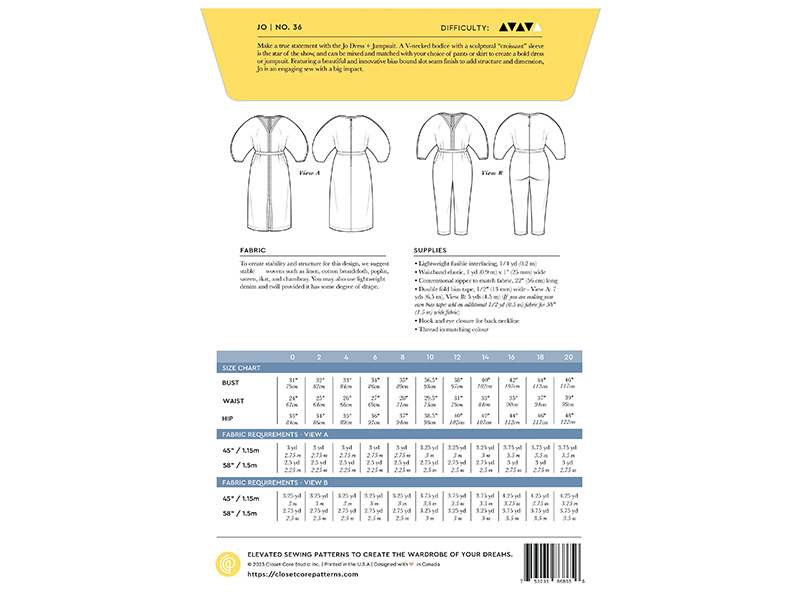 Jo Dress & Jumpsuit, Closet Core Patterns, Papierschnittmuster – Bild 3