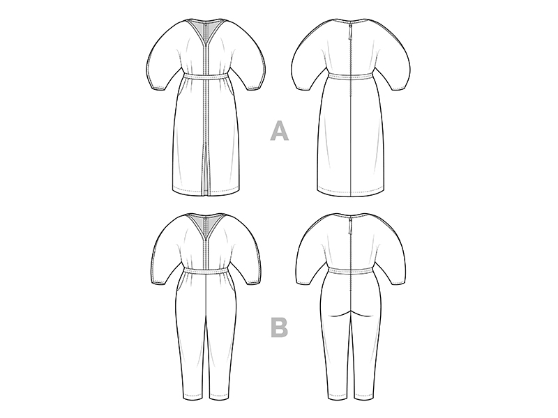 Jo Dress & Jumpsuit, Closet Core Patterns, Papierschnittmuster – Bild 2