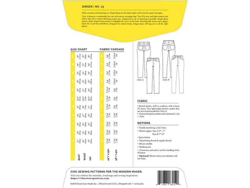 Ginger Skinny Jeans, Closet Core Patterns, Papierschnittmuster – Bild 4