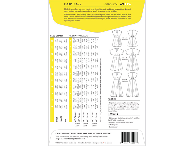 Elodie Wrap Dress, Closet Core Patterns, Papierschnittmuster – Bild 3