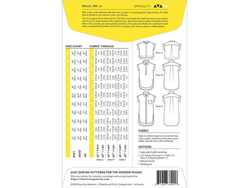 Kalle Shirt & Shirtdress, Closet Core Patterns, Papierschnittmuster – Bild 3