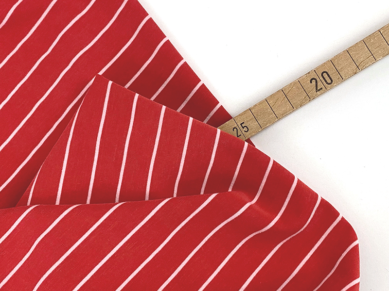 Modaljersey Streifen, Rot – Bild 2