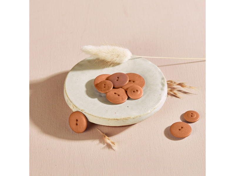 Atelier Brunette Corozo Knopf "Palm Pecan Pie", 20mm