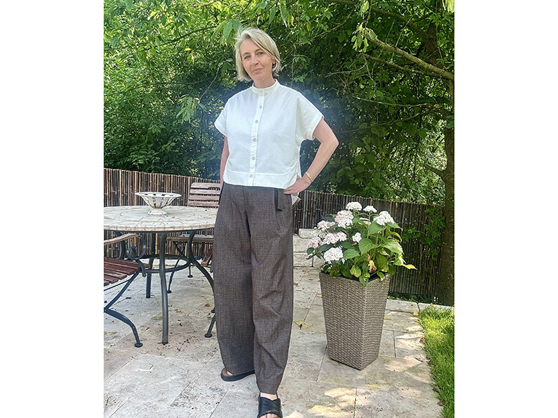 Reststück B-Ware!!! 2,00m Designerleftover Baumwolle Fischgrat, Weiß – Bild 3