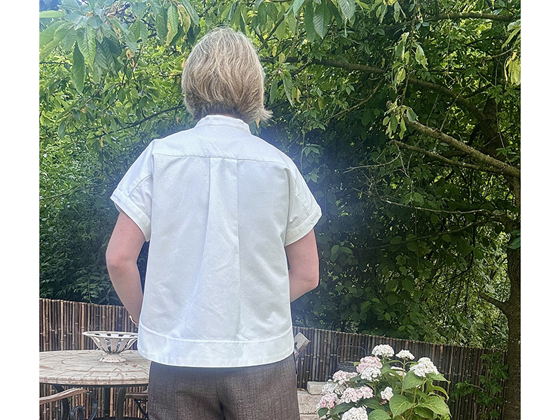 Reststück B-Ware!!! 2,00m Designerleftover Baumwolle Fischgrat, Weiß – Bild 4