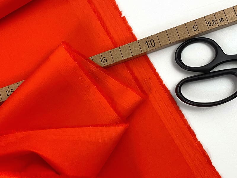 Designerleftover Baumwolle Seide, Rotorange – Bild 2
