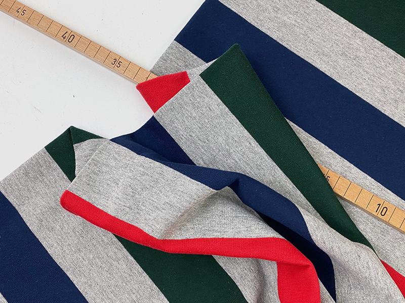 Reststück!!! 0,55m Designerleftover French Terry Baumwolle, Streifen