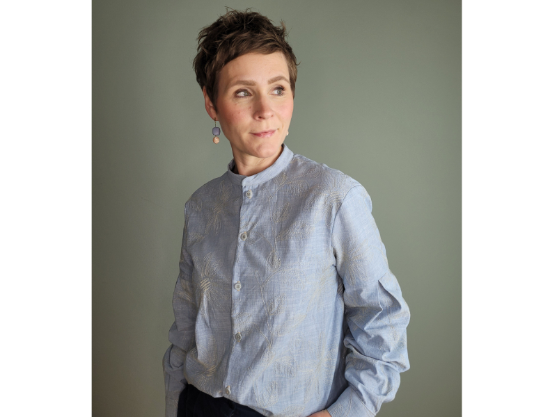 Cotton Embroidery Chambray, Jeansblau – Bild 4