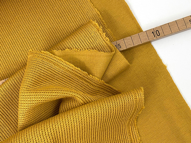 B-Ware!!! 0,50m + 0,30m Heavy Knit Doubleface Cotton, Ocker – Bild 2