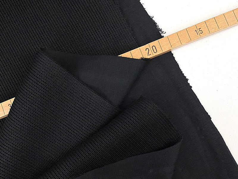 Reststück!!! 0,40m Heavy Knit Doubleface Cotton, Schwarz – Bild 2