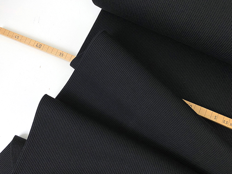 Reststück!!! 0,40m Heavy Knit Doubleface Cotton, Schwarz