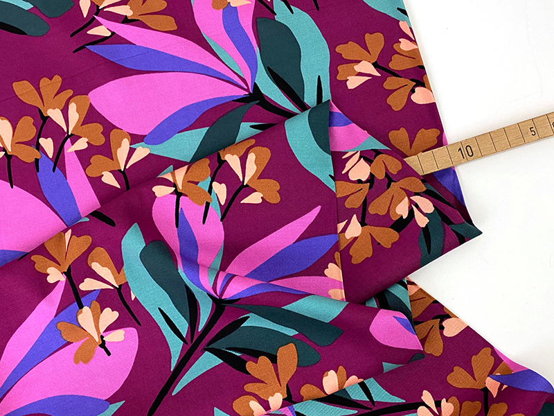 Spring Garden by Nerida Hansen, Mauve, Rosella Stretch Viskose