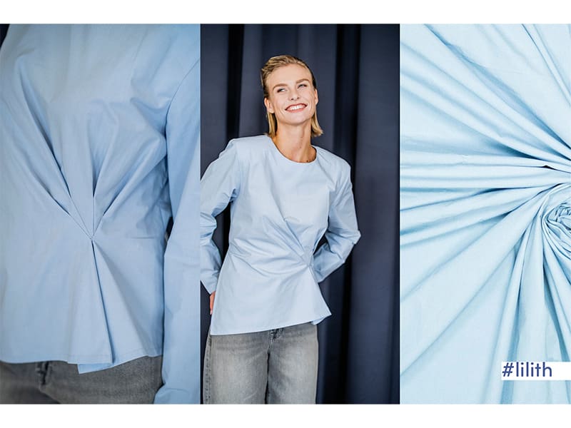 Reststück!!! 0,55m Combed Cotton Poplin Stone Washed Hellblau, Fibre Mood