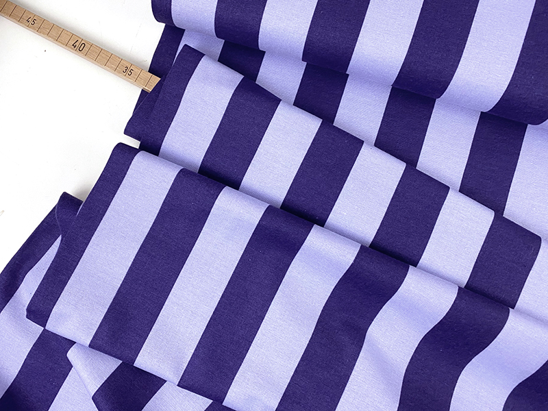 Baumwollflanell Blockstreifen Flieder – Bild 2