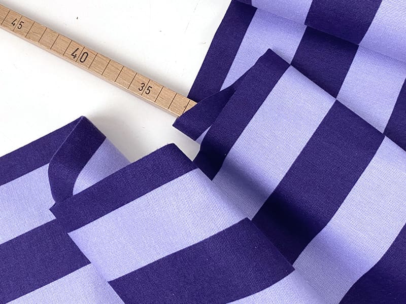 Baumwollflanell Blockstreifen Flieder