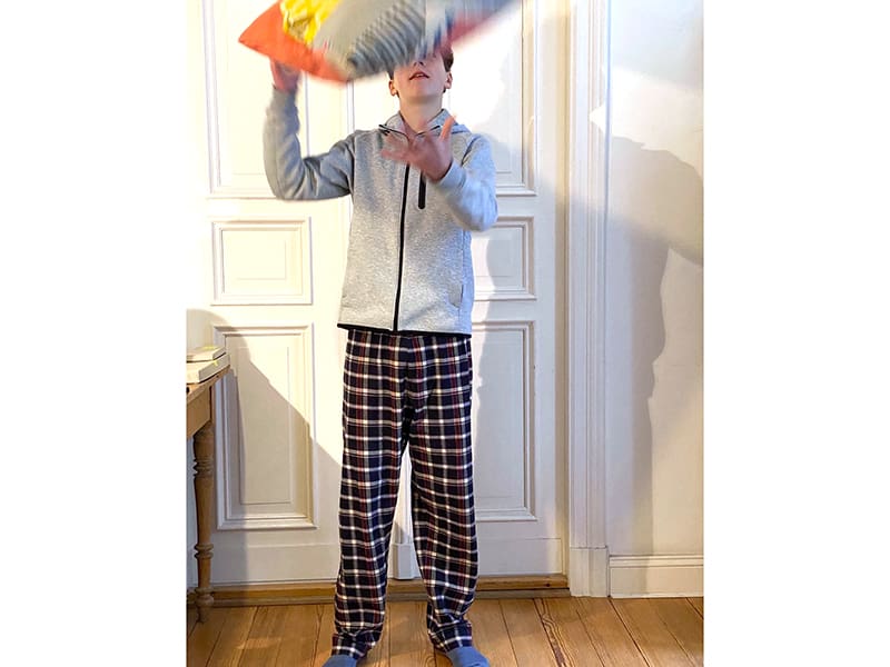 Baumwollflanell Blockstreifen Flieder – Bild 3