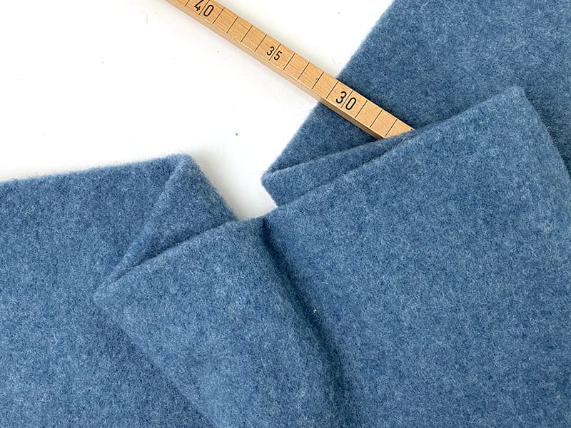 Reststück!!! 1,50m Schurwolle Fleece, Jeansblau