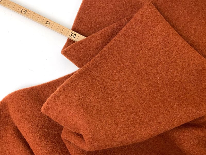 Schurwolle Fleece, Terracotta – Bild 2