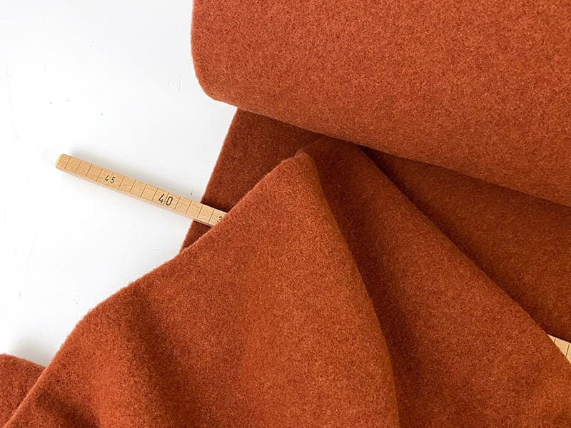 Schurwolle Fleece, Terracotta