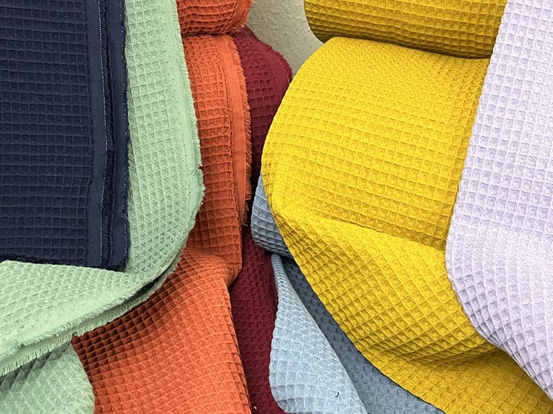 Waffelpiqué Baumwolle Kreide / Ecru – Bild 2