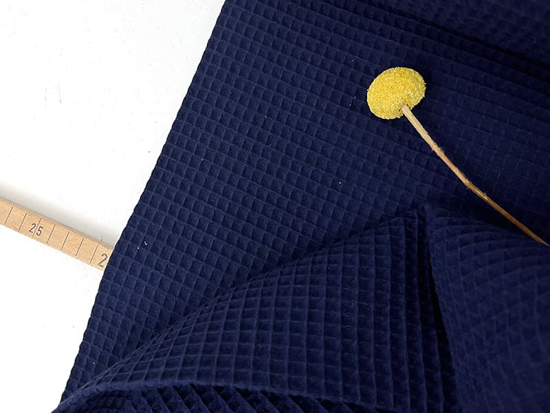 Waffelpiqué Baumwolle, Dunkelblau – Bild 2